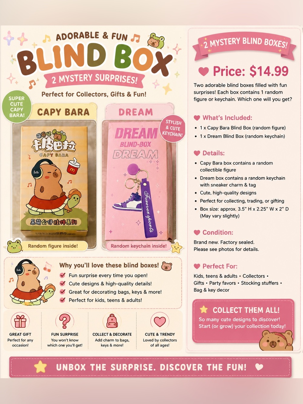 Capy Bara Mystery Blind Box Collectible – Cute Capybara Figure – New Sealed
